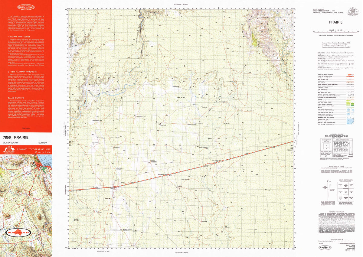 7856 Prairie 1:100k Topographic Map | Mapworld