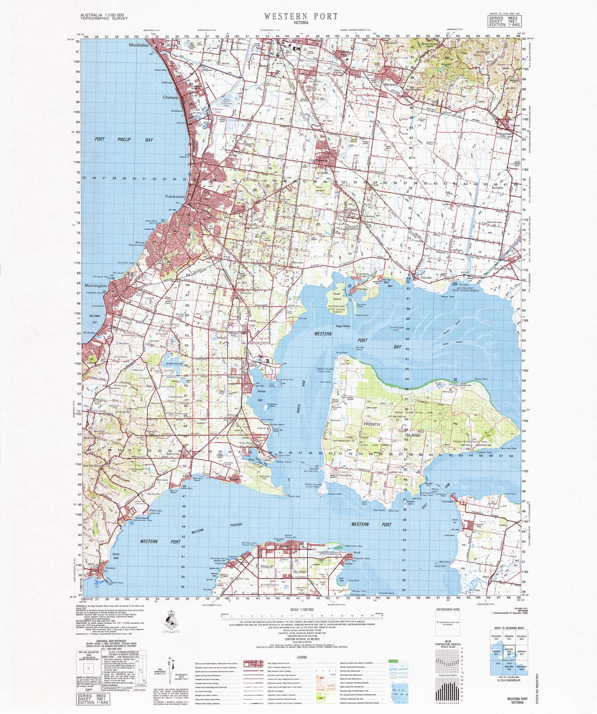 7921 Western Port 1:100k Topographic Map | Mapworld