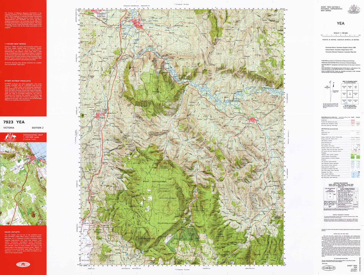 7923 Yea 1:100k Topographic Map | Mapworld