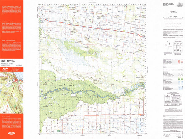 7926 Tuppal 1:100k Topographic Map