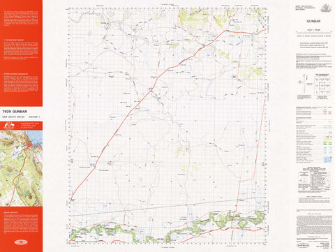 7929 Gunbar 1:100k Topographic Map