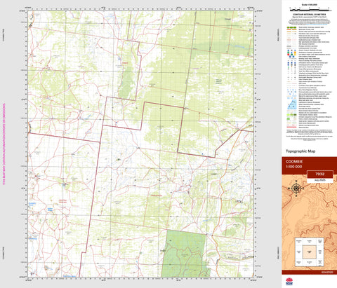 Coombie 7932 Topographic Map 1:100k