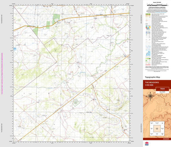 The Meadows 7934 Topographic Map 1:100k | Mapworld