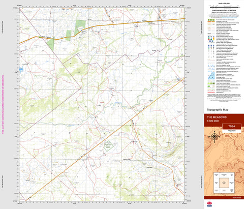 The Meadows 7934 Topographic Map 1:100k | Mapworld