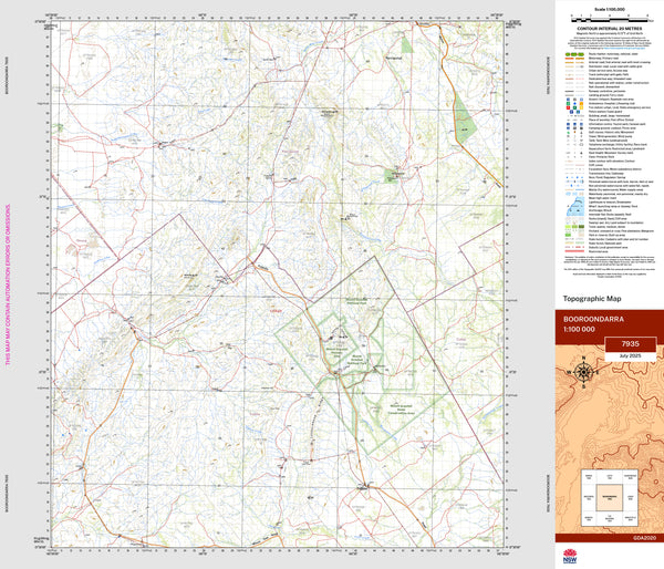 Booroondarra 7935 Topographic Map 1:100k