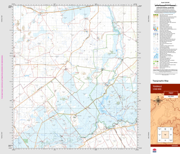 Toorale 7937 Topographic Map 1:100k