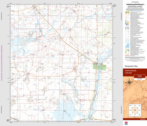 Fords Bridge 7938 Topographic Map 1:100k