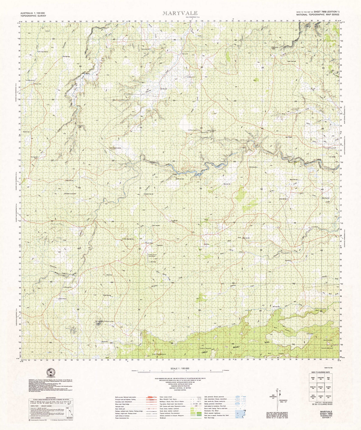7958 Maryvale 1:100k Topographic Map | Mapworld