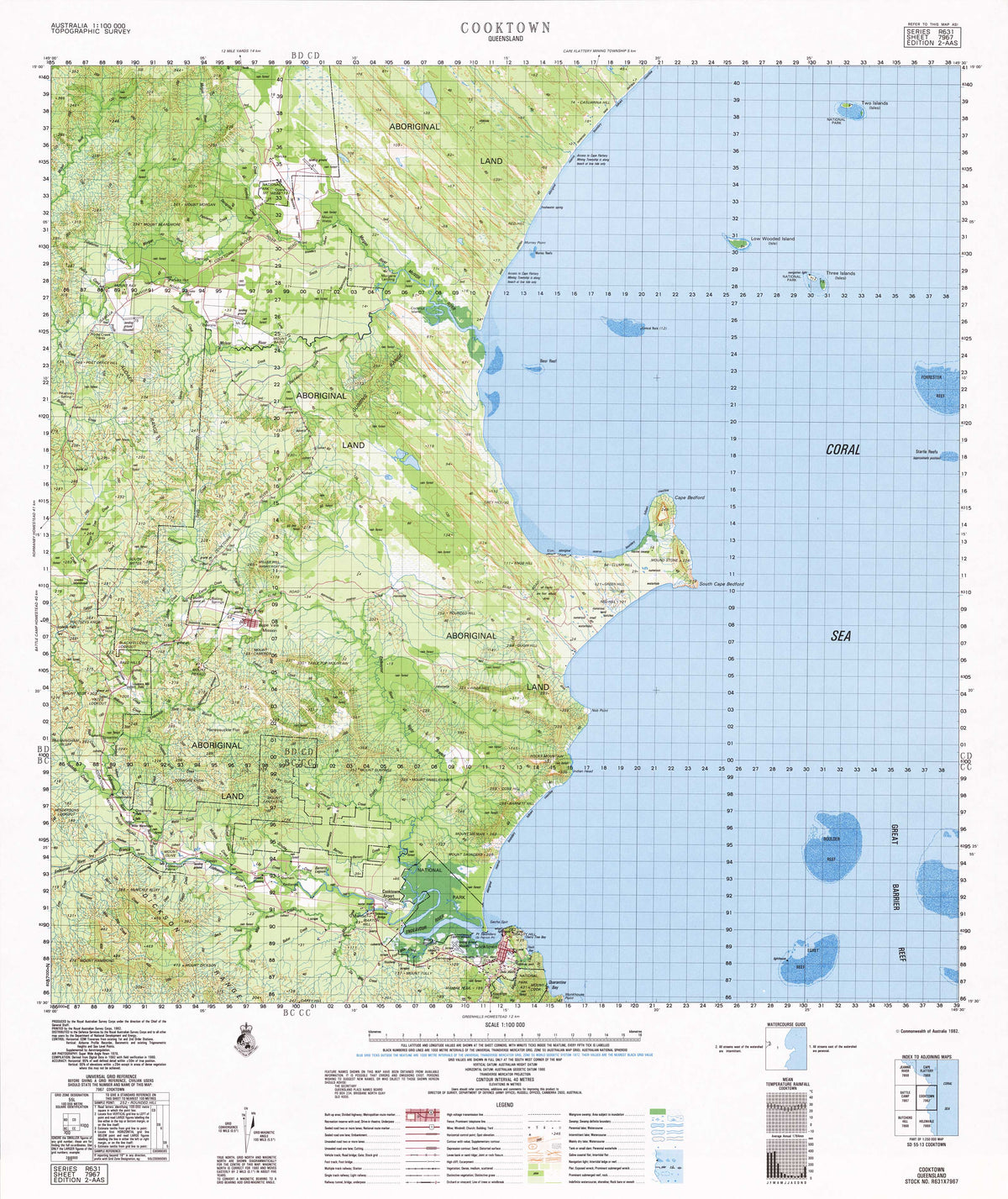 7967 Cooktown 1:100k Topographic Map | Mapworld