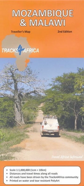 Malawi - Mozambique - Traks4Africa Map — map