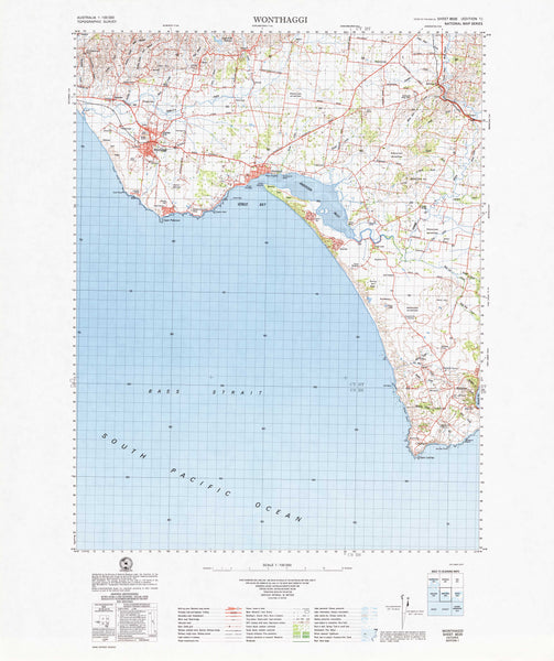 8020 Wonthaggi 1:100k Topographic Map