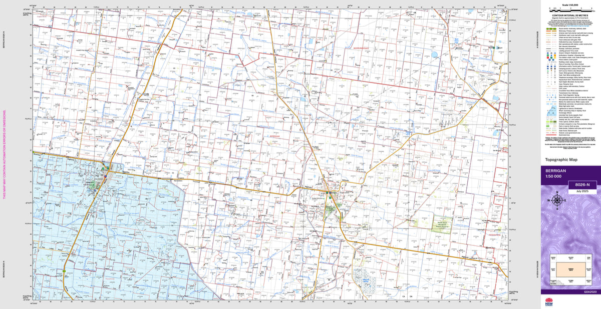 Berrigan 8026-N Topographic Map 1:50k | Mapworld
