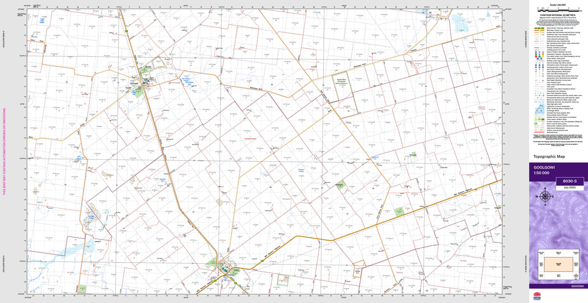 Goolgowi Postcode Goolgowi 8030-S Topographic Map 1:50k | Mapworld