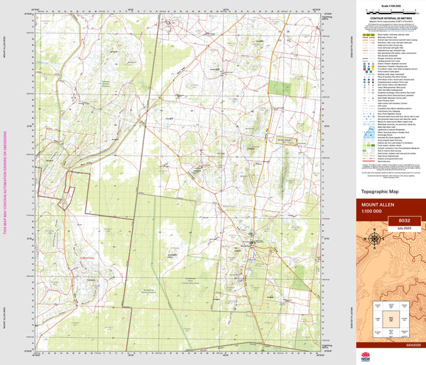 Mount Allen 8032 Topographic Map 1:100k | Mapworld