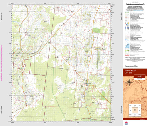 Mount Allen 8032 Topographic Map 1:100k | Mapworld