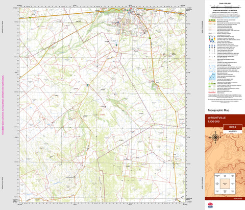 Wrightville 8034 Topographic Map 1:100k