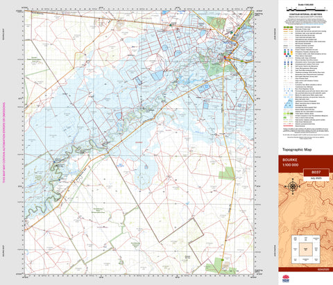 Bourke 8037 Topographic Map 1:100k
