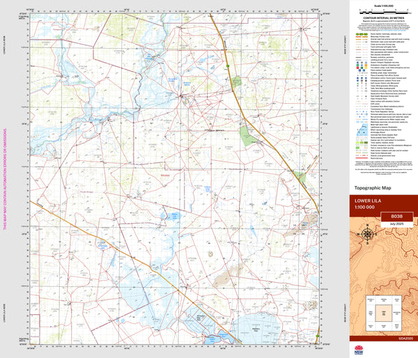 Lower Lila 8038 Topographic Map 1:100k | Mapworld