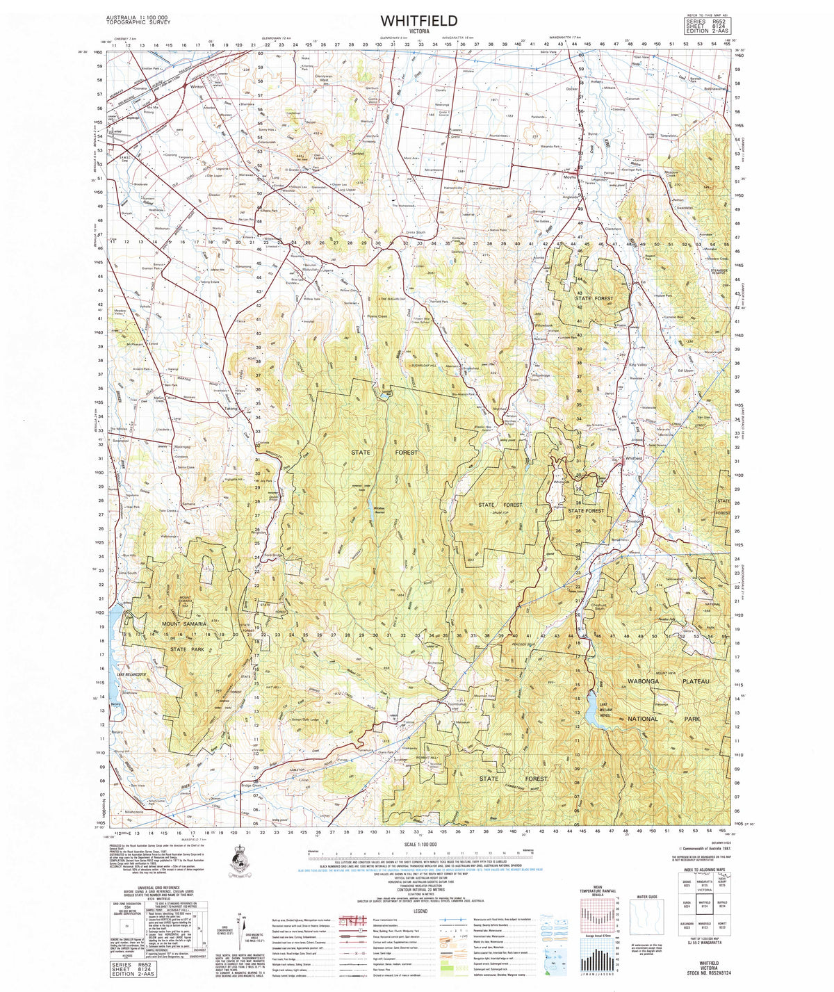 8124 Whitfield 1:100k Topographic Map | Mapworld