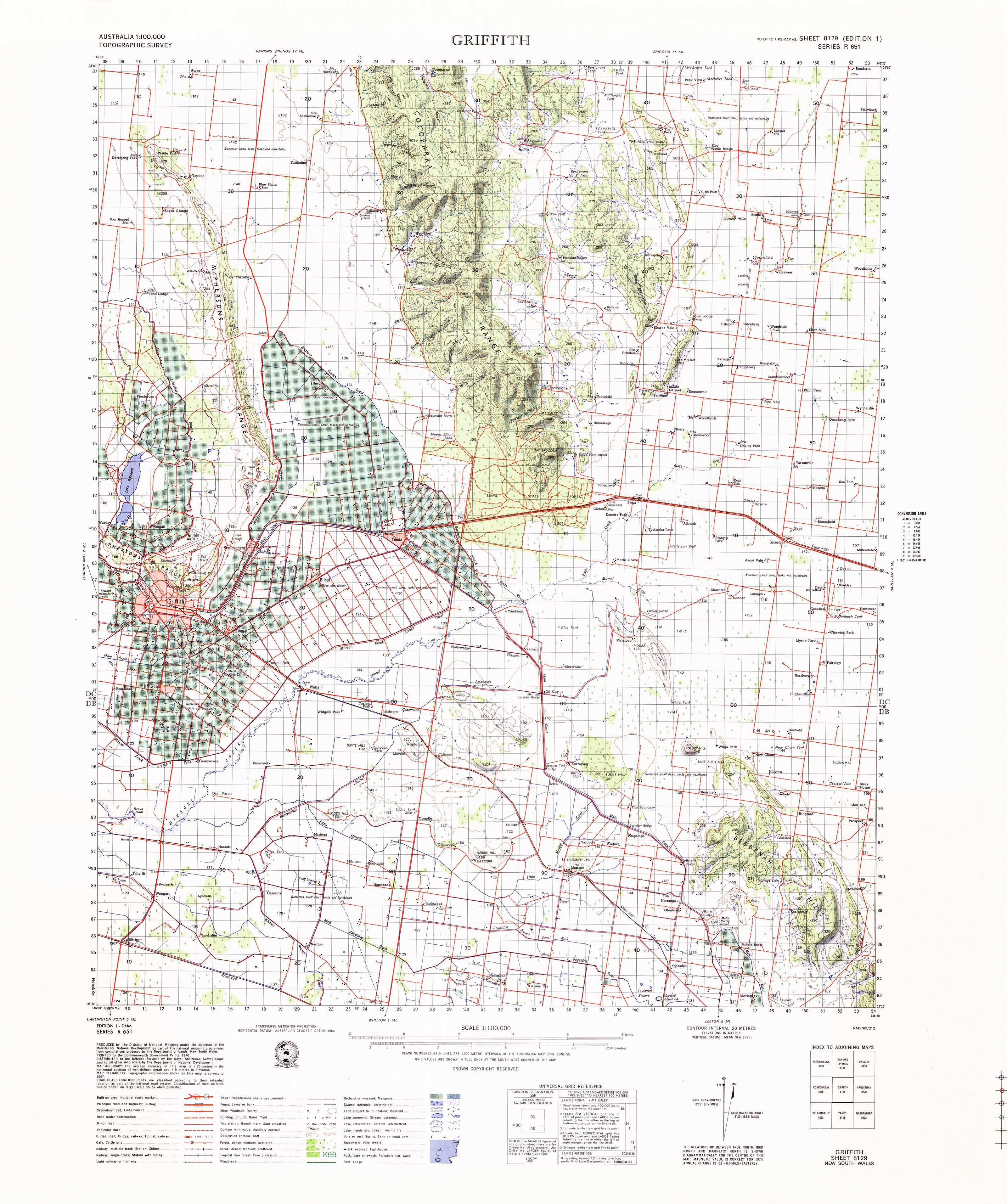 Grithith Map 8129 Griffith 1:100k Topographic Map | Mapworld