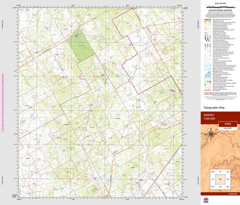 Sussex 8135 Topographic Map 1:100k | Mapworld