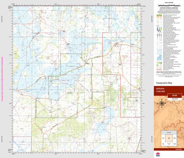 Gerara 8139 Topographic Map 1:100k