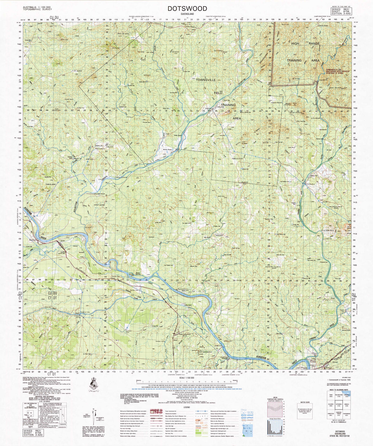 8158 Dotswood 1:100k Topographic Map | Mapworld