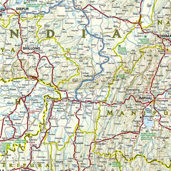 India North East National Geographic Folded Map