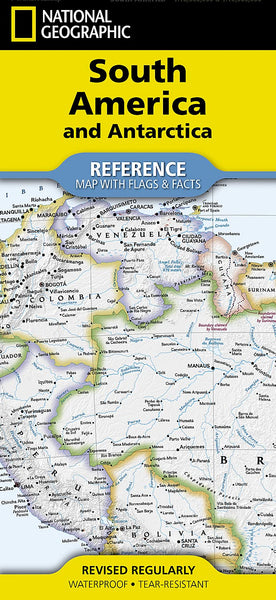 South America and Antarctica Folded Map — folded travel map