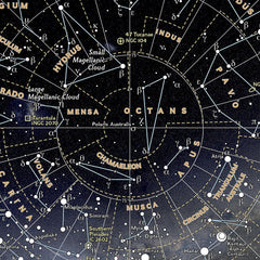 Night Sky - Southern Hemisphere Folded Map