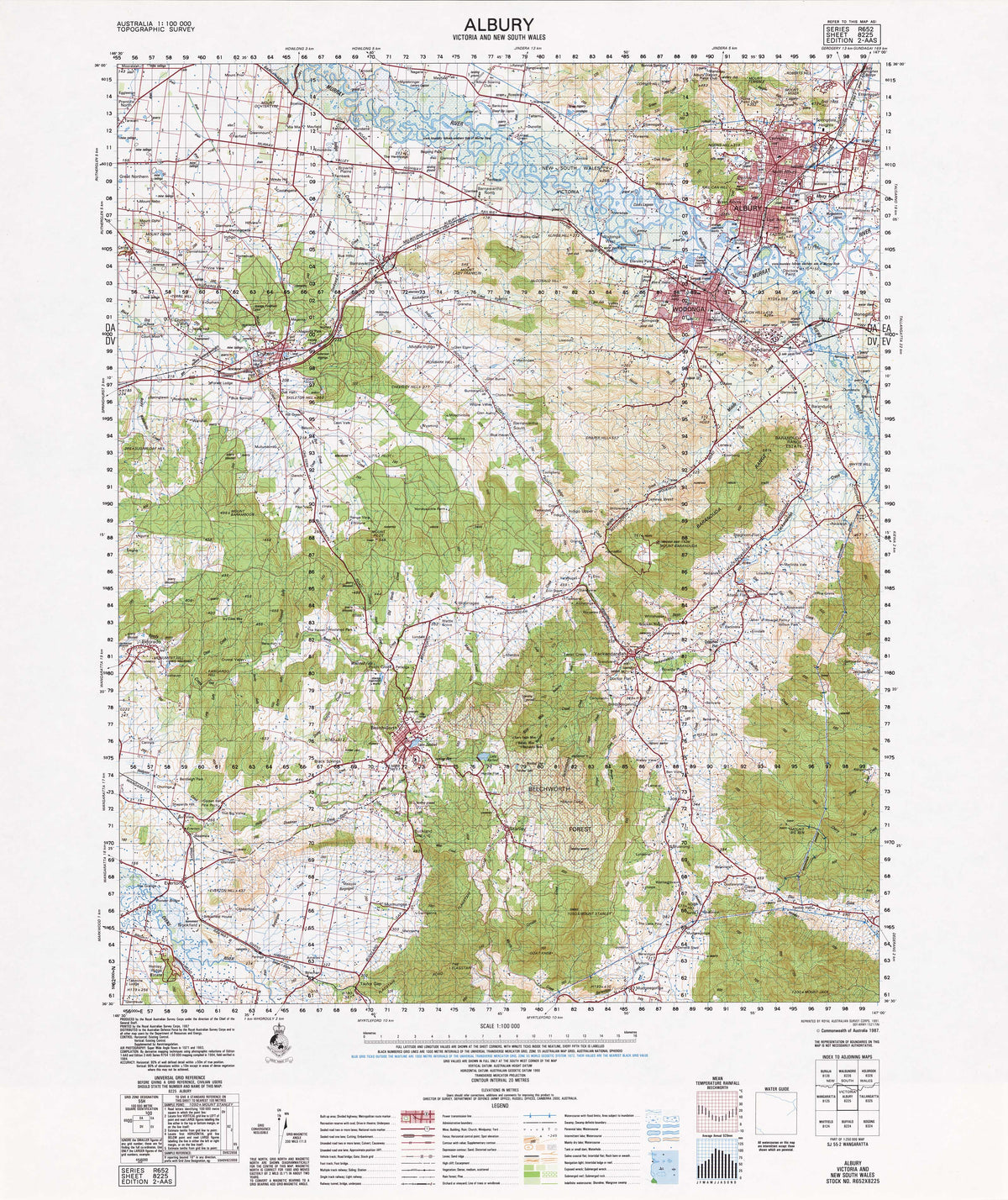 8225 Albury 1:100k Topographic Map | Mapworld
