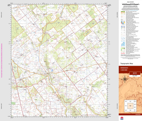 Bobadah 8233 Topographic Map 1:100k