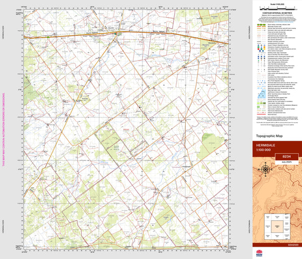 Hermidale 8234 Topographic Map 1:100k