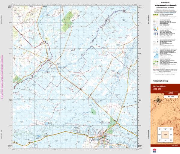 Brewarrina 8238 Topographic Map 1:100k