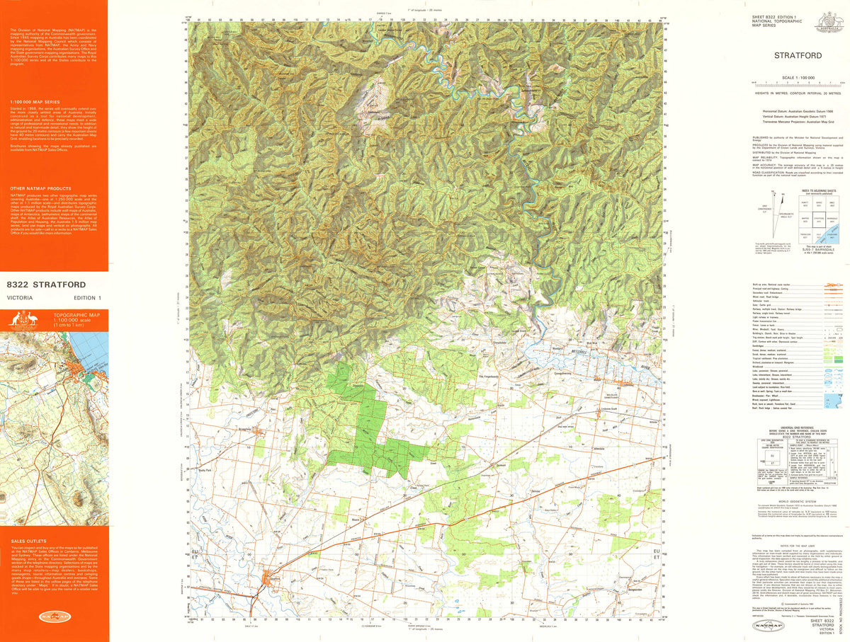 8322 Stratford 1:100k Topographic Map | Mapworld