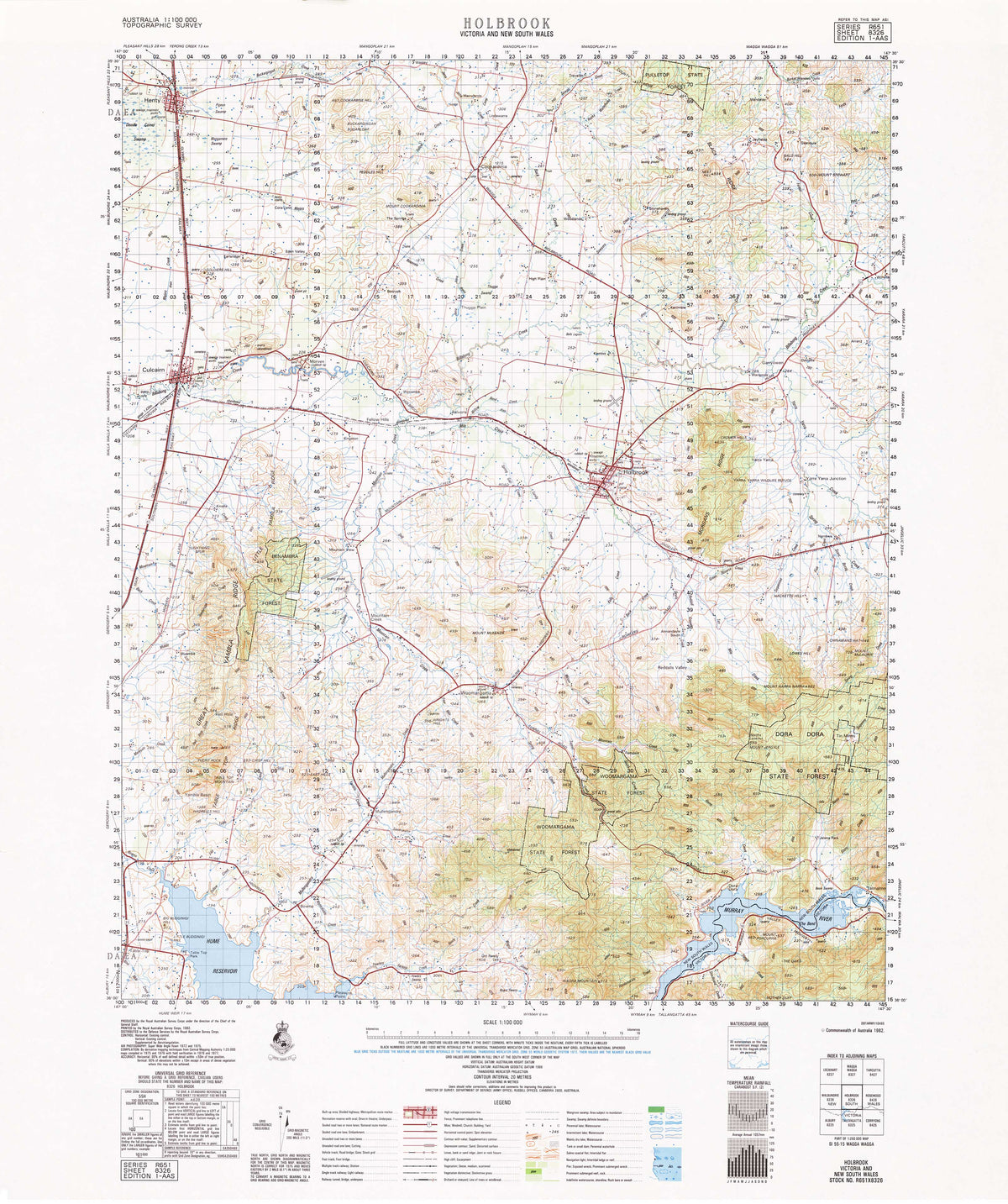 8326 Holbrook 1:100k Topographic Map | Mapworld
