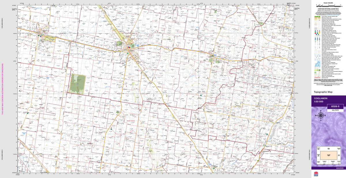 Coolamon 8328-S Topographic Map 1:50k | Mapworld