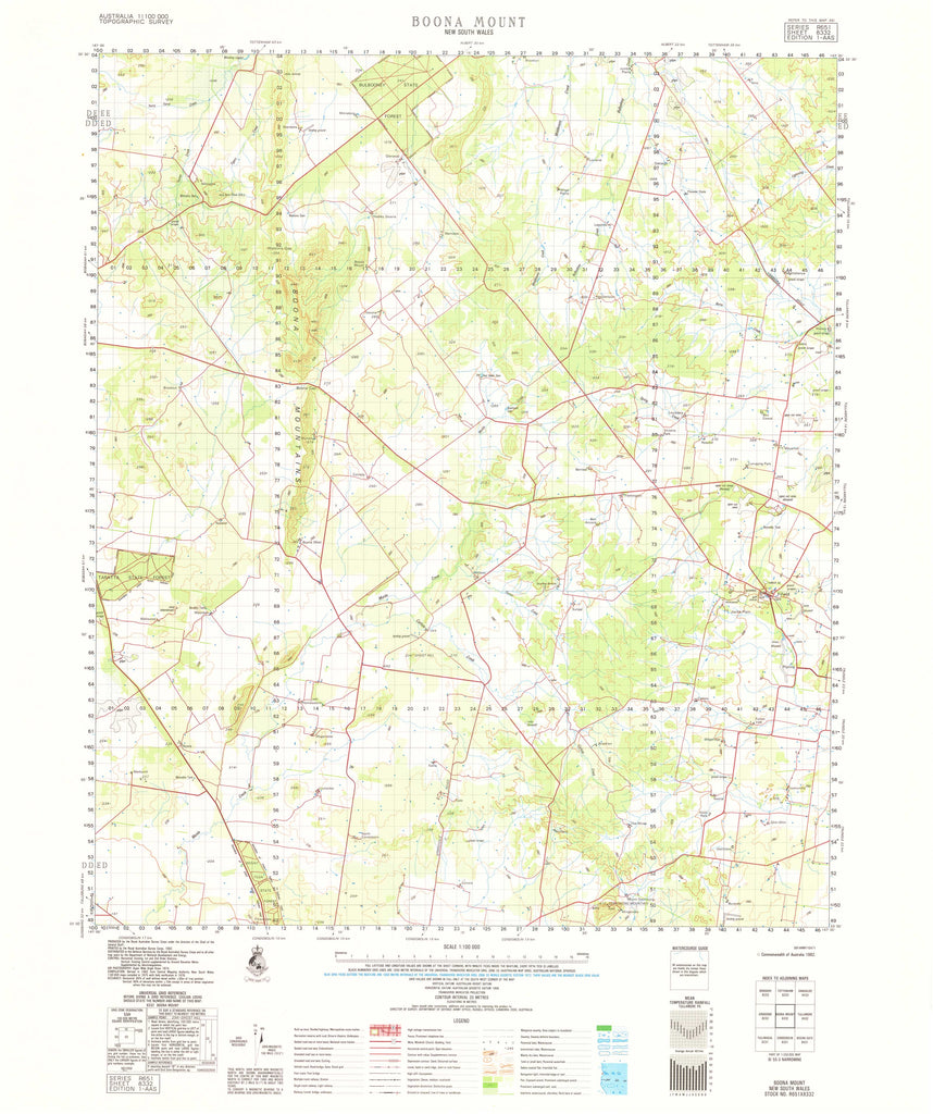 8332 Boona Mount 1:100k Topographic Map | Mapworld