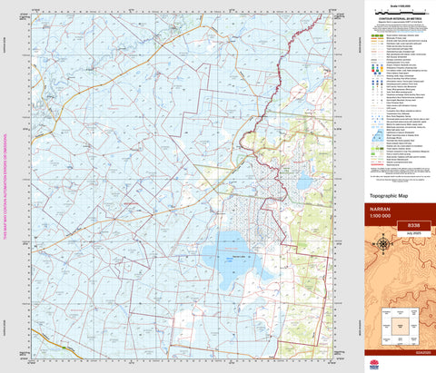 Narran 8338 Topographic Map 1:100k | Mapworld