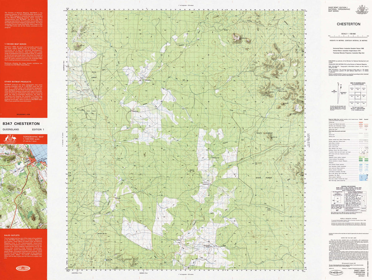 8347 Chesterton 1:100k Topographic Map | Mapworld