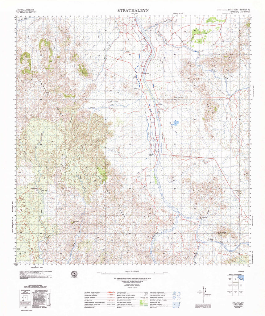 Strathblane Local Map 8357 Strathalbyn 1:100k Topographic Map | Mapworld