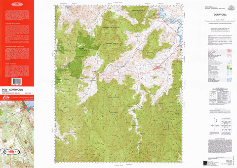 8425 Corryong 1:100k Topographic Map