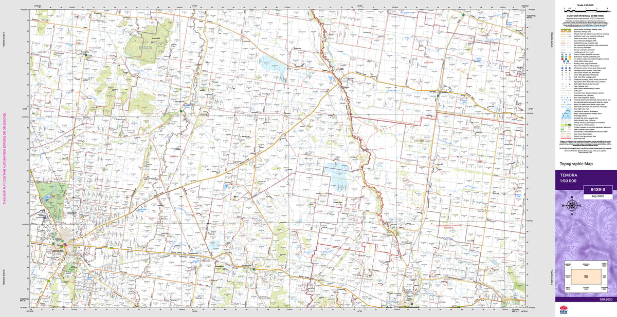 Temora 8429-S Topographic Map 1:50k | Mapworld