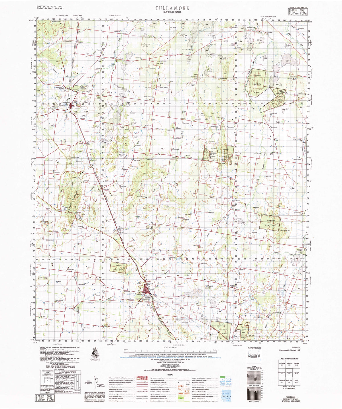 8432 Tullamore 1:100k Topographic Map | Mapworld