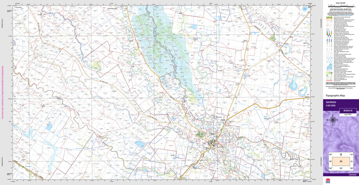 Warren 8434-N Topographic Map 1:50k | Mapworld