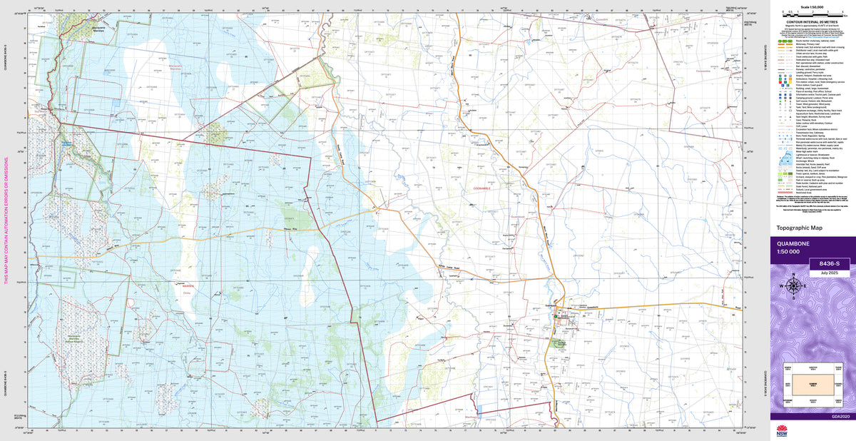 Quambone 8436-S Topographic Map 1:50k | Mapworld
