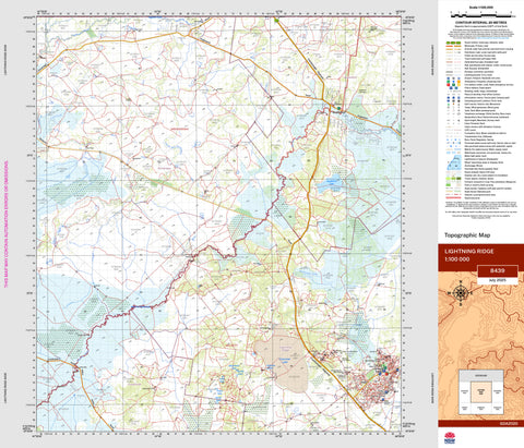 Lightning Ridge 8439 Topographic Map 1:100k | Mapworld