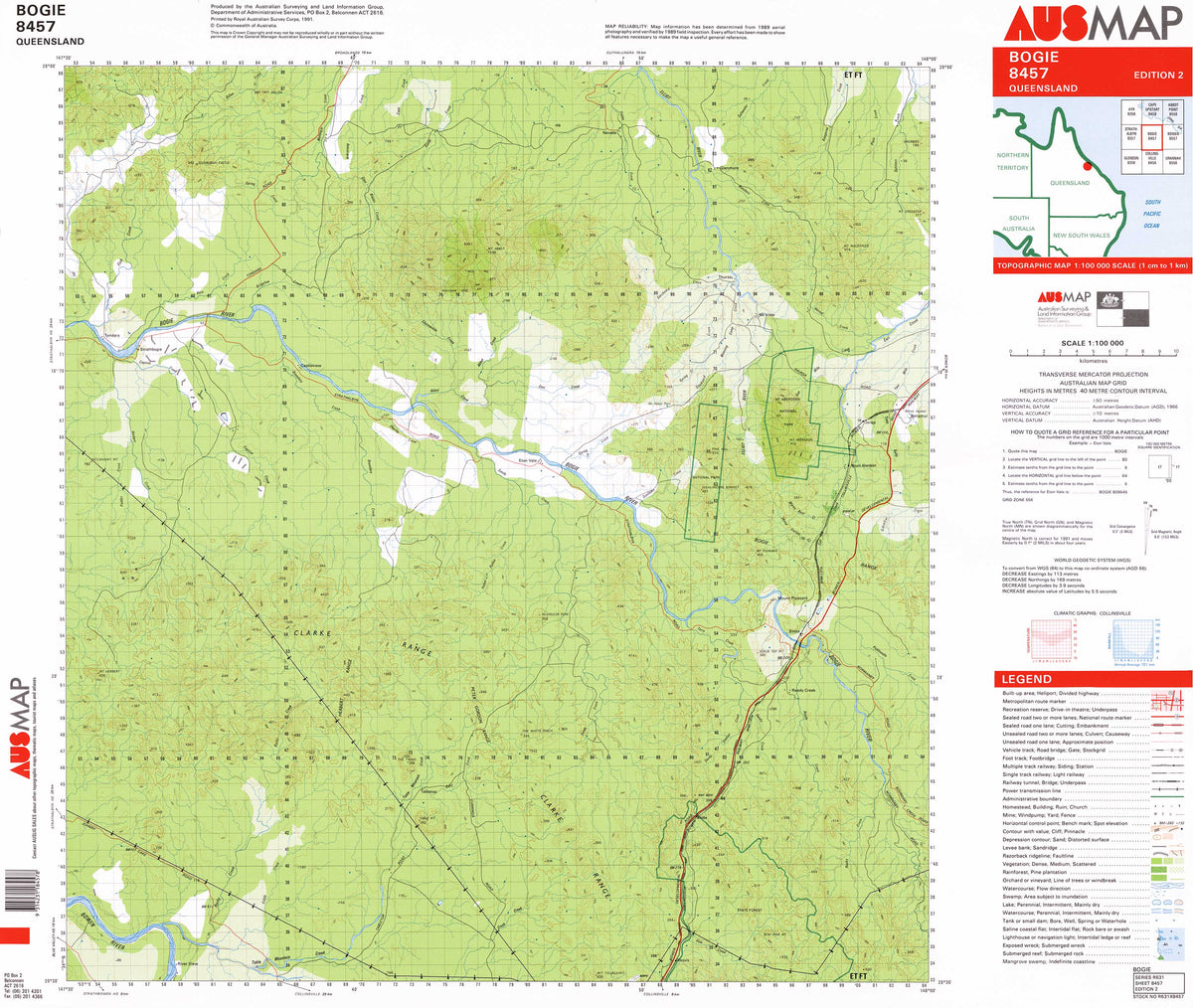 Dookie Map 8457 Bogie 1:100k Topographic Map | Mapworld