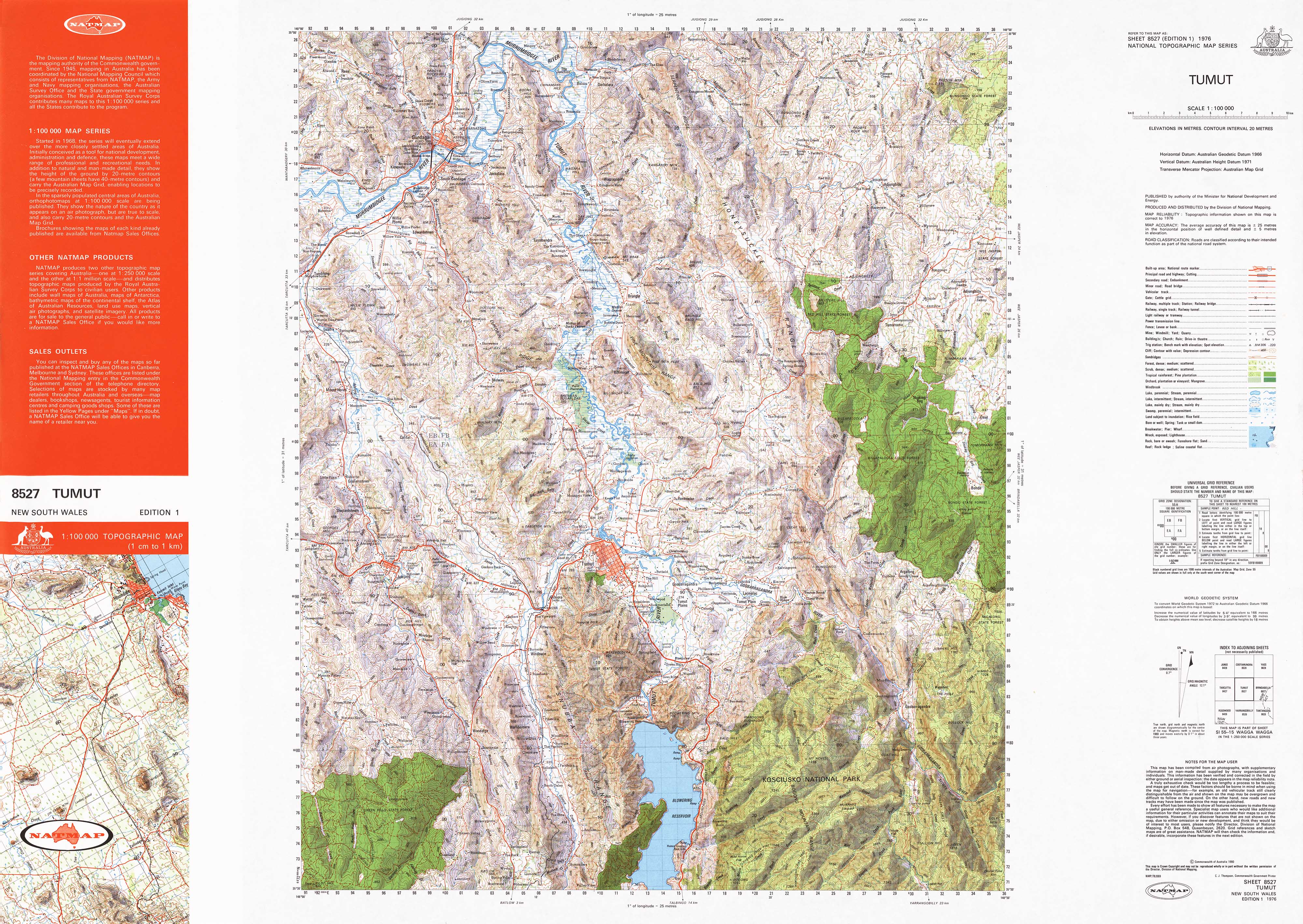Tu100 Map 8527 Tumut 1:100k Topographic Map | Mapworld