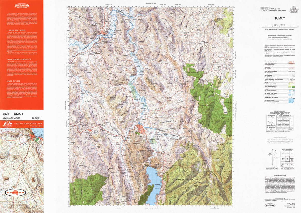 8527 Tumut 1:100k Topographic Map | Mapworld